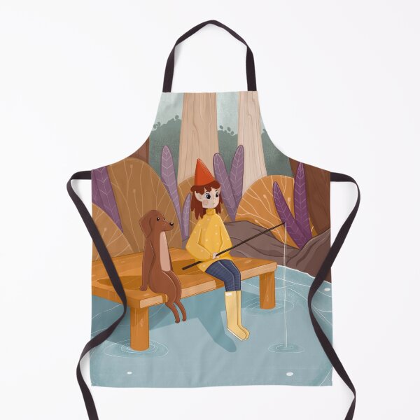 Item preview, Cute girl and her dog fishing together designed and sold by KrollQueen.