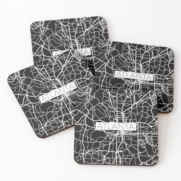 Item preview, Atlanta Street Map White and Black designed and sold by HelloGentry.