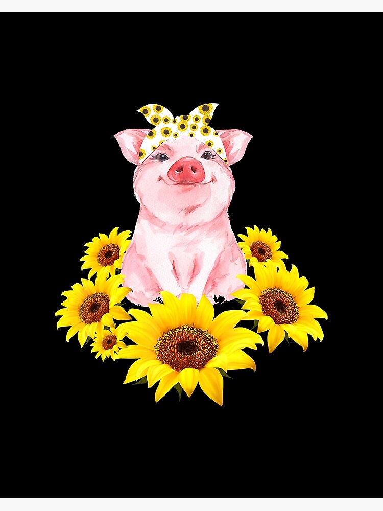 Cute Pig And Sunflower T-Shirt Cute Pig And Sunflower T-Shirt