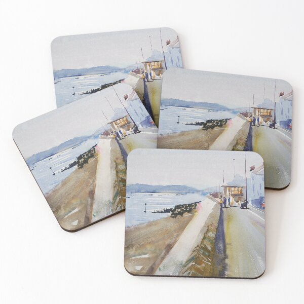 Item preview, Exmouth seafront River Exe watercolour painting designed and sold by MikeJory.