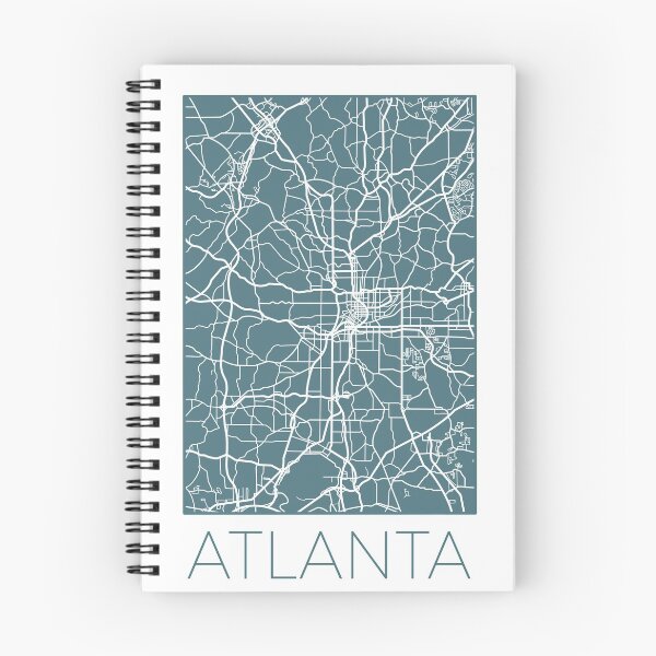 Item preview, Atlanta Street Map White and Blue designed and sold by HelloGentry.