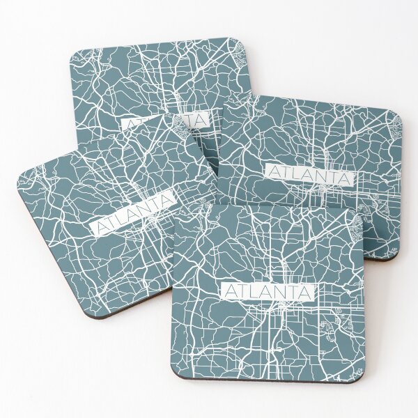 Item preview, Atlanta Street Map White and Blue designed and sold by HelloGentry.