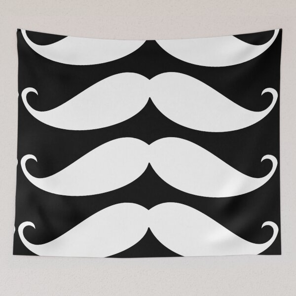 Item preview, Classic White and black outline moustache designed and sold by Deegital18.