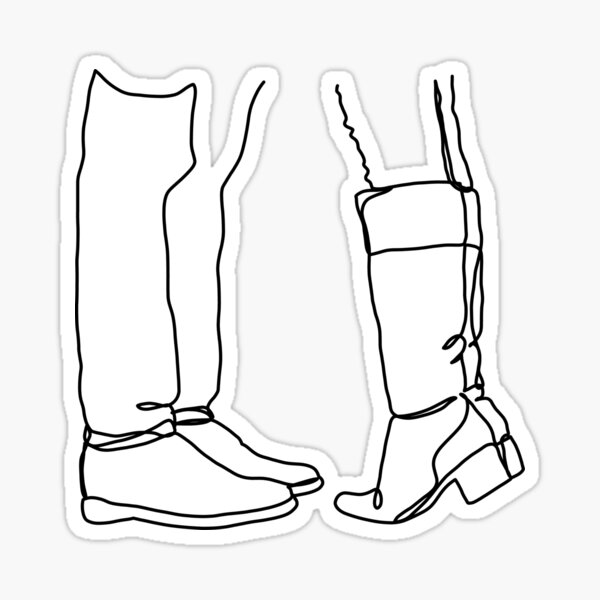 Couple, baisers, ligne art, dessin Sticker
