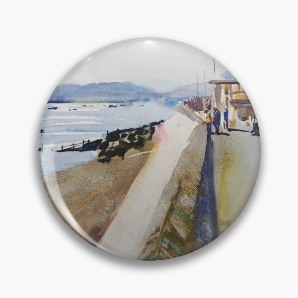 Item preview, Exmouth seafront River Exe watercolour painting designed and sold by MikeJory.