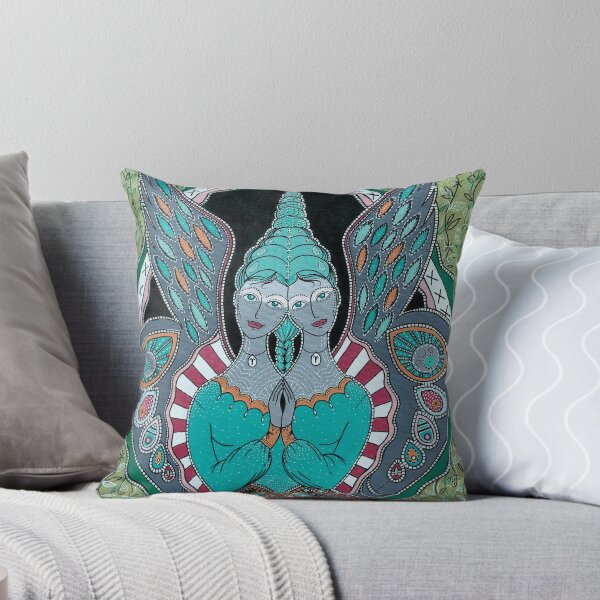 Item preview, THERE WERE NEVER SUCH A PAIR OF SISTERS - Jade and soft-green colour-way for cushions. designed and sold by Joanna Swan.