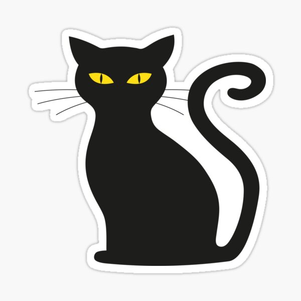 Black Cat Hello' Sticker