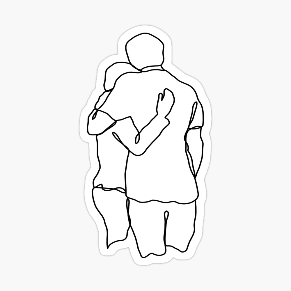 Couple in Love Line Art Drawing