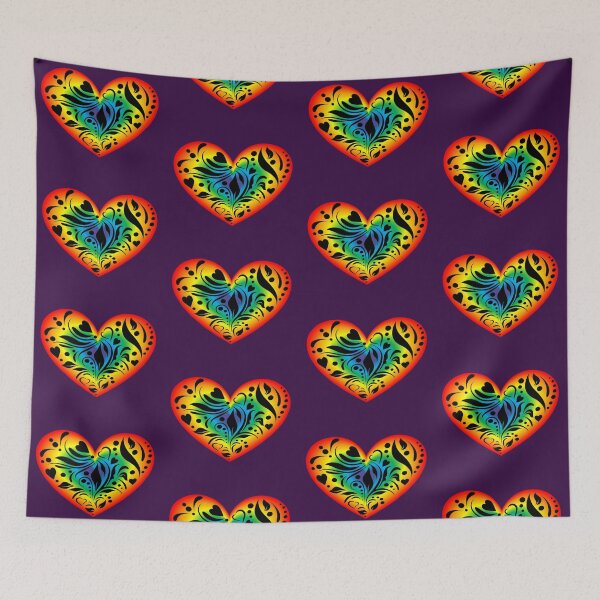 Item preview, Shining rainbow heart with a pattern designed and sold by helenkaiy.