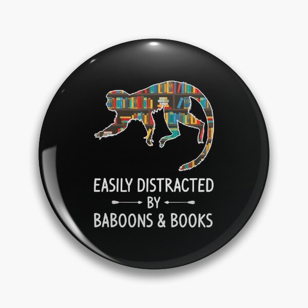 Item preview, Easily Distracted By Baboons _ Books Lover Gift Monkey T-Shirt designed and sold by EliseJenkins.