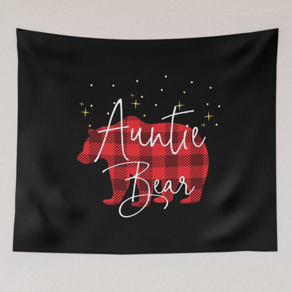 Item preview, Auntie Bear Christmas Pajama Red Plaid Buffalo Matching design designed and sold by Grabitees.