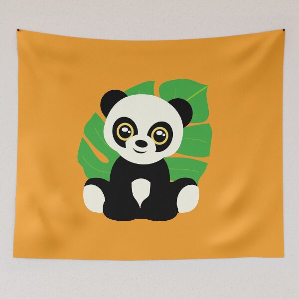 Item preview, Cute Panda Baby with Green Leaf  designed and sold by SunfullyYours.