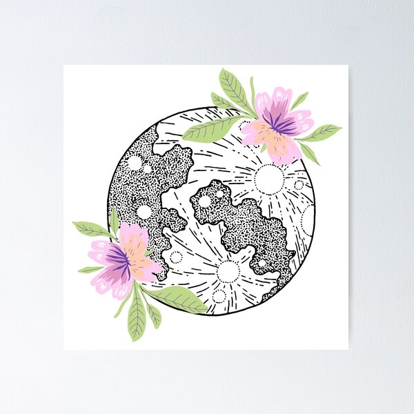 Item preview, Moonflower Pink Green designed and sold by BohoMoon.