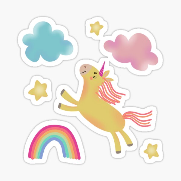 Item preview, Unicorn, rainbows and clouds designed and sold by MadaFaCose.
