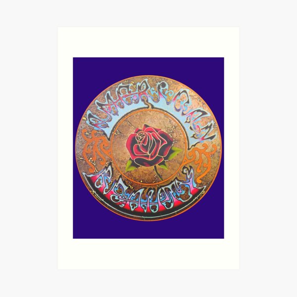 Grateful Dead American Beauty Men's Soft Fitted 301 Tri-Blend Art Print