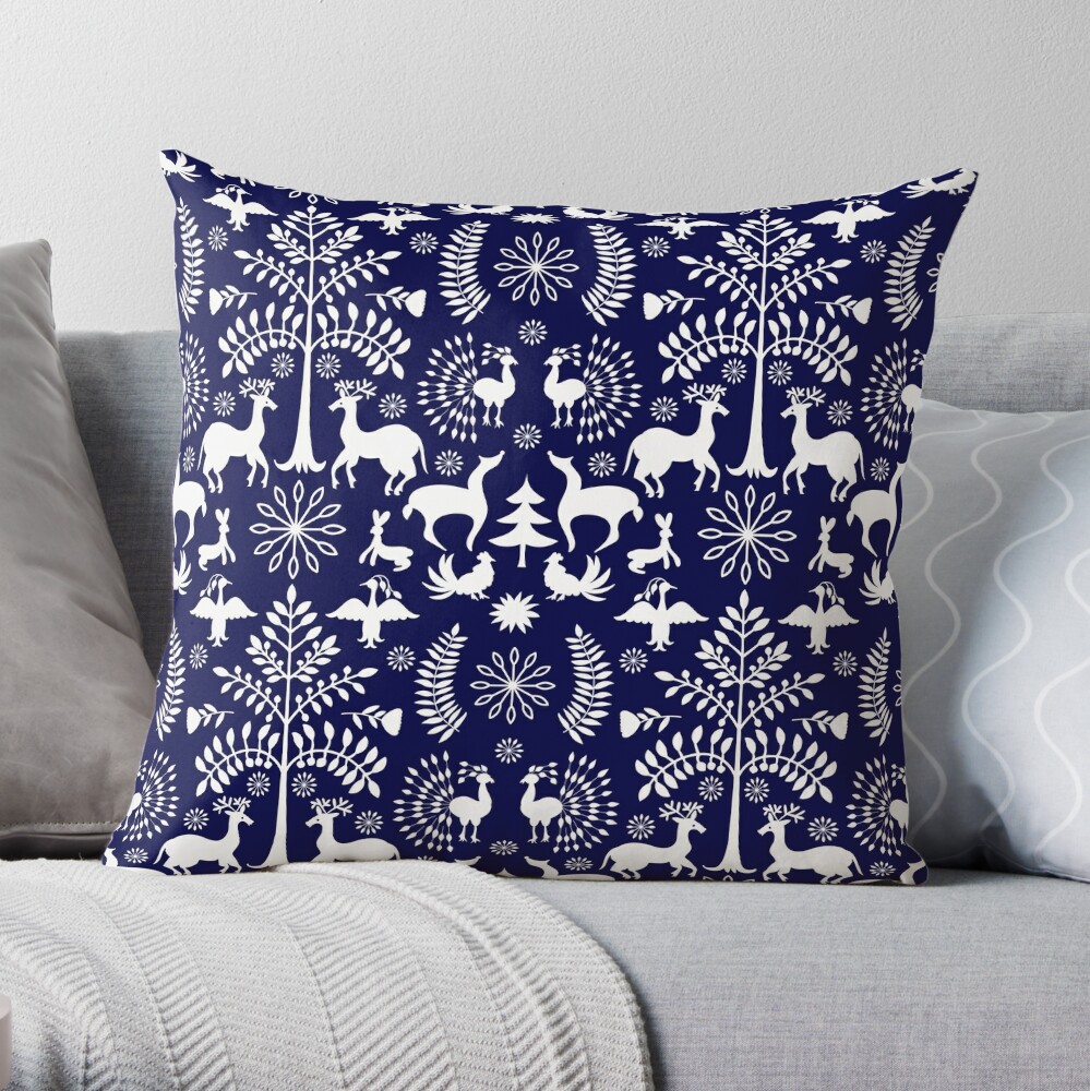 Blue christmas outlet throw pillows