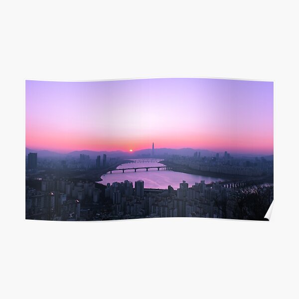 Vaporwave Sunrise, Seoul Poster