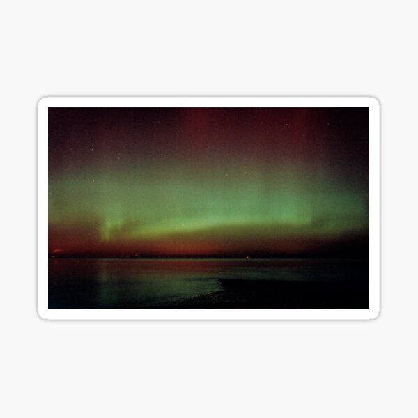 Aurora over Fife, from Musselburgh Sticker