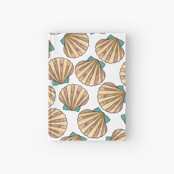 Ocean and Sea shells scallops Hardcover Journal