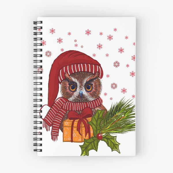 Item preview, Christmas owl, winter holiday, Christmas baby with gift designed and sold by Nesterova.