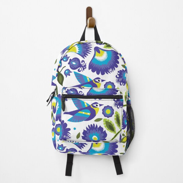 Item preview, Blue and green Folk Pattern with bird designed and sold by FK-UK.