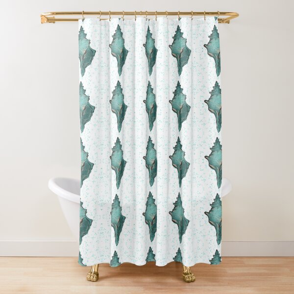 Ocean and Sea shells horse conch Shower Curtain