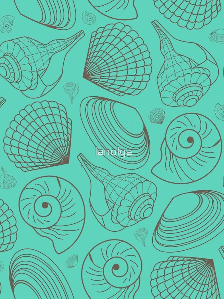 Thumbnail 4 of 4, iPhone Case, Blue Sea Shell Pattern designed and sold by lanolga.