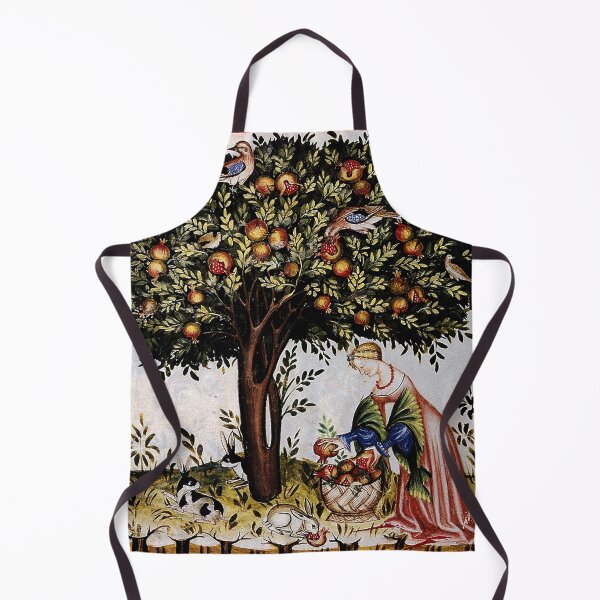 Item preview, POMEGRANATE TREE HARVEST, BIRDS AND HARES Medieval Miniature designed and sold by BulganLumini.