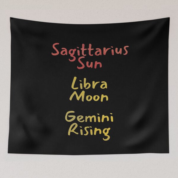 Item preview, Sagittarius Sun Libra Moon Gemini Rising Text designed and sold by leomooncreates.