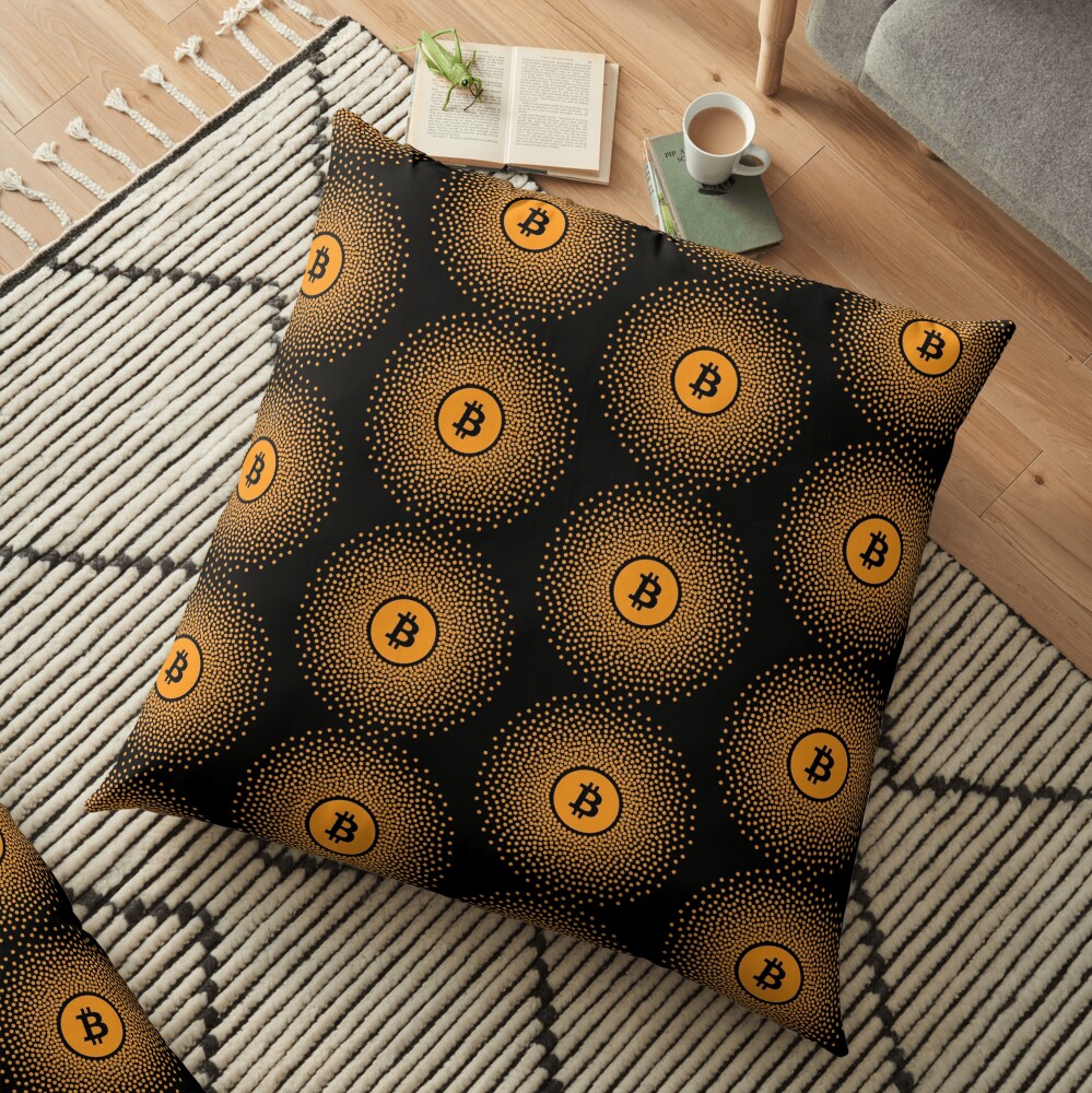 Bitcoin Burst Floor Pillow