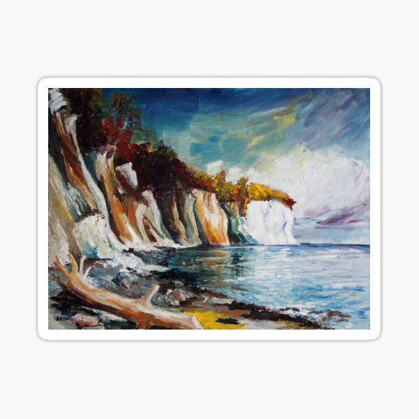 Chalk Cliffs On The Island Ruegen In Fall Sticker