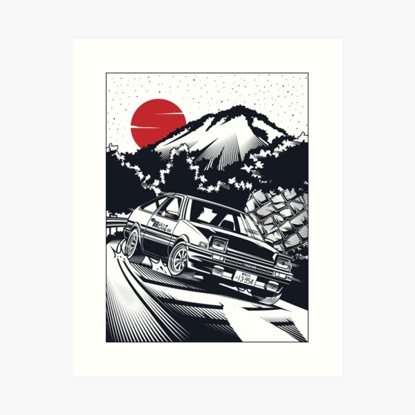 Item preview, Initial D Takumi Fujiwara Hachiroku Downhill Attack! AE86 Trueno [Monochrome Edition] designed and sold by WorldwideCars.