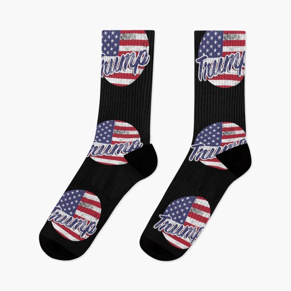 Item preview, Trump, texto retro en la bandera estadounidense redonda. designed and sold by Relaxing-Ginger.