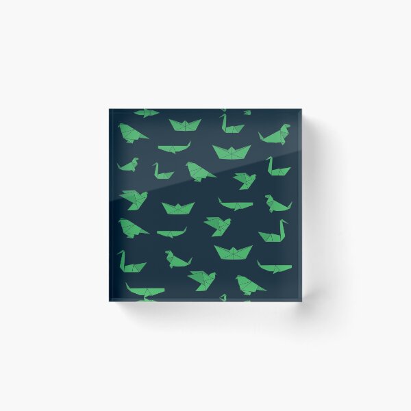 Item preview, origami animals green pattern designed and sold by The Parallel X.