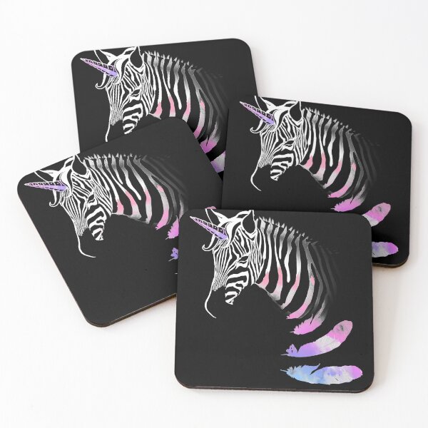 Item preview, Unicorn Zebra Animal Stripes Watercolor Feathers T-Shirt designed and sold by EveElliott.