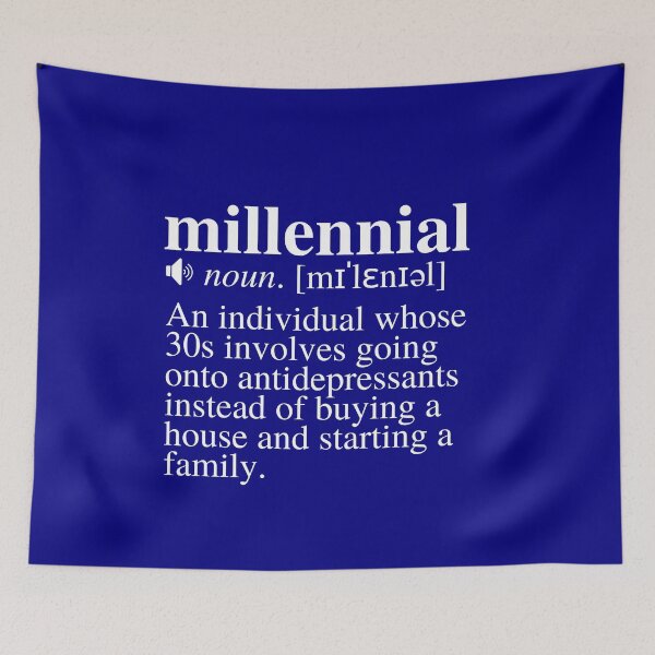 Item preview, Millennial Definition #2 - The 30s Depression (Navy/Blue Background) designed and sold by mind-illusions.