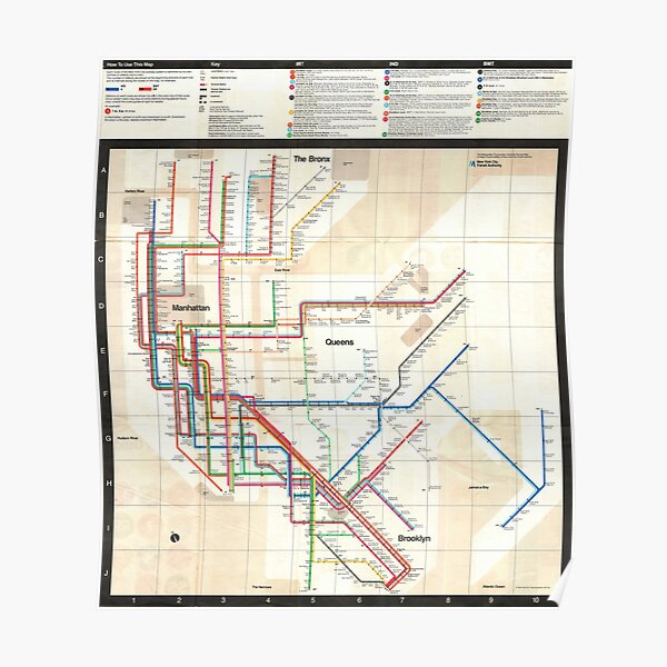1972 Vignelli NYC Subway Map Poster