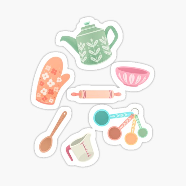 Cute Colorful Oven Mitt Sticker for Sale by Kristina Ann Cakes