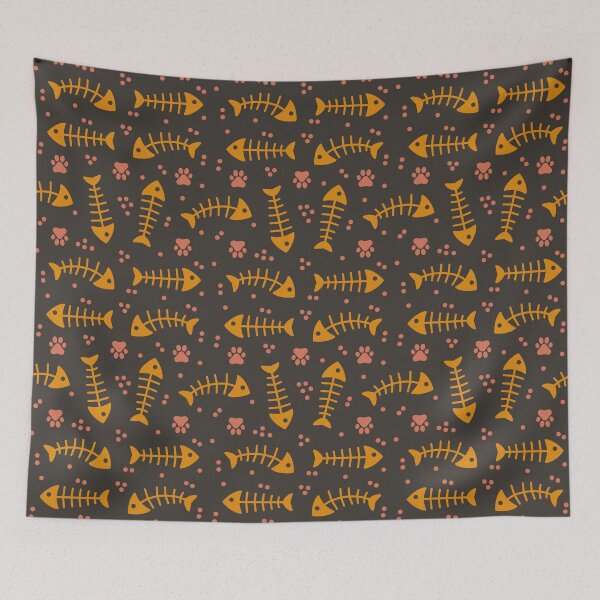 Item preview, Fish Bone Dark Pastel Pattern  designed and sold by Simplulina.