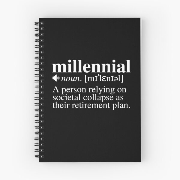 Item preview, Millennial Definition - Societal Collapse Retirement Plan (Black Background) designed and sold by mind-illusions.