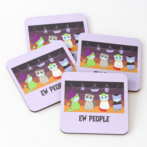 Item preview, Ew people halloween costumes cats vintage background witch , vampire , zombie and clown.  designed and sold by SGS-.