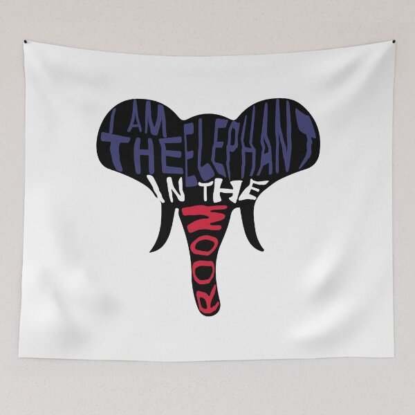 Item preview, I am the elephant in the room front face elephant design designed and sold by Artysneak.