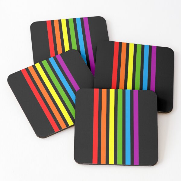 Item preview, Colorful Rainbow on dark background (light lines, Stripes 80s) designed and sold by frikybomb.
