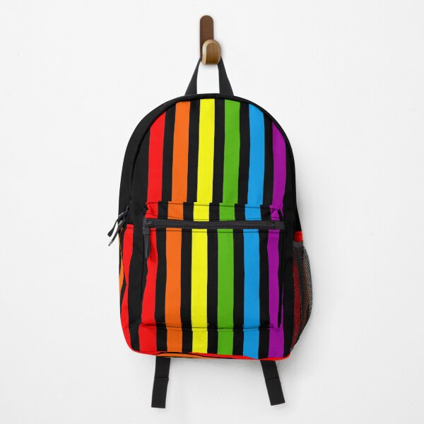 Item preview, Colorful Rainbow on dark background (light lines, Stripes 80s) designed and sold by frikybomb.