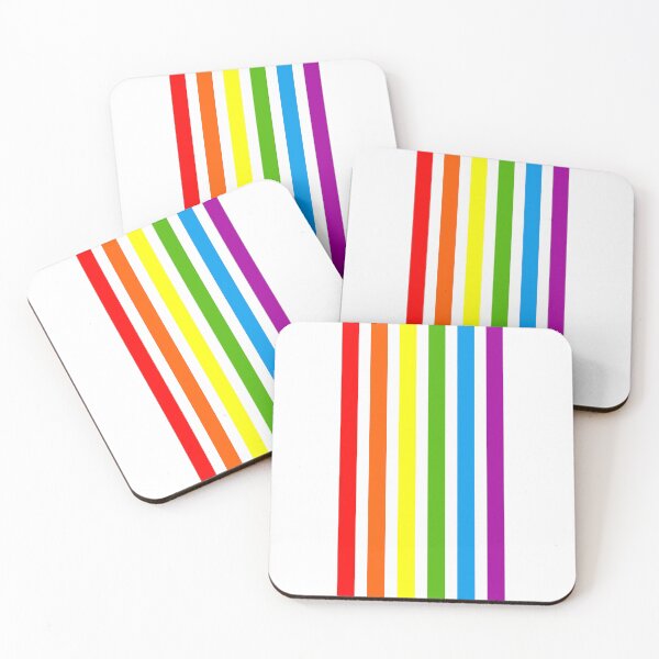 Item preview, Colorful Rainbow on White (light lines, Stripes 80s) designed and sold by frikybomb.