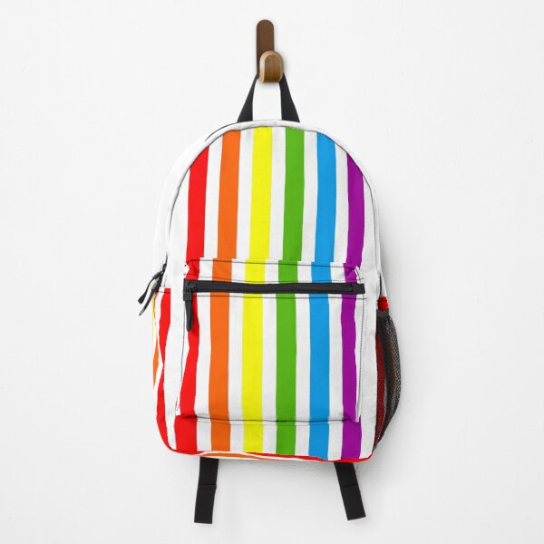 Artikelvorschau, Bunter Regenbogen auf Weiß (helle Linien, Streifen 80er) entworfen und verkauft von frikybomb.
