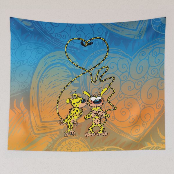 Item preview, Marsupilami and girl kissing / Blue design designed and sold by Hubashop.