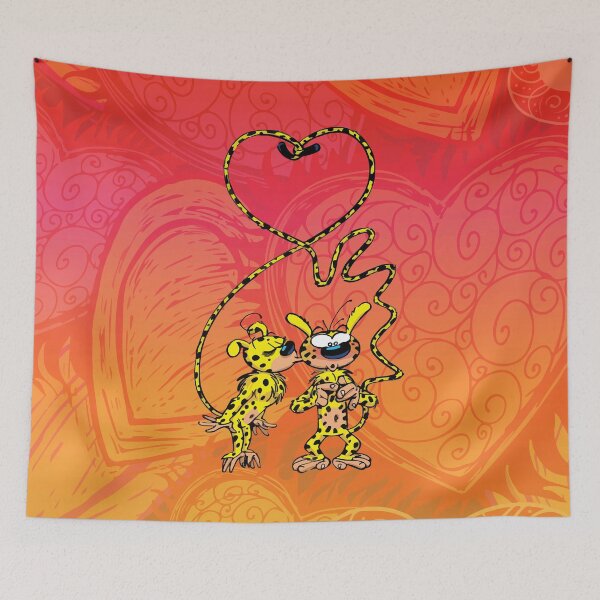Item preview, Marsupilami and girl kissing / Red design designed and sold by Hubashop.