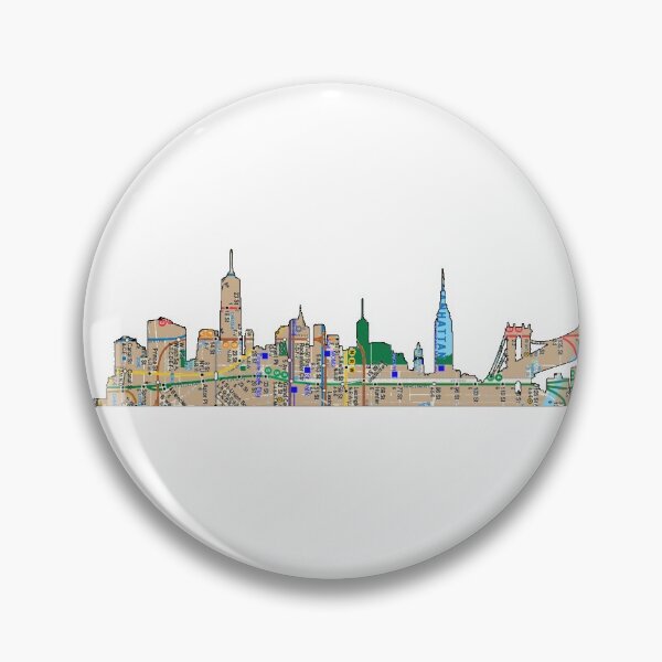 Item preview, New York City Skyline and custom subway map designed and sold by hookink.
