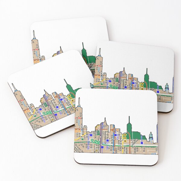 Item preview, New York City Skyline and custom subway map designed and sold by hookink.